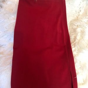 Bebe Stretchy Red Pencil Skirt with Slit - SZ MED